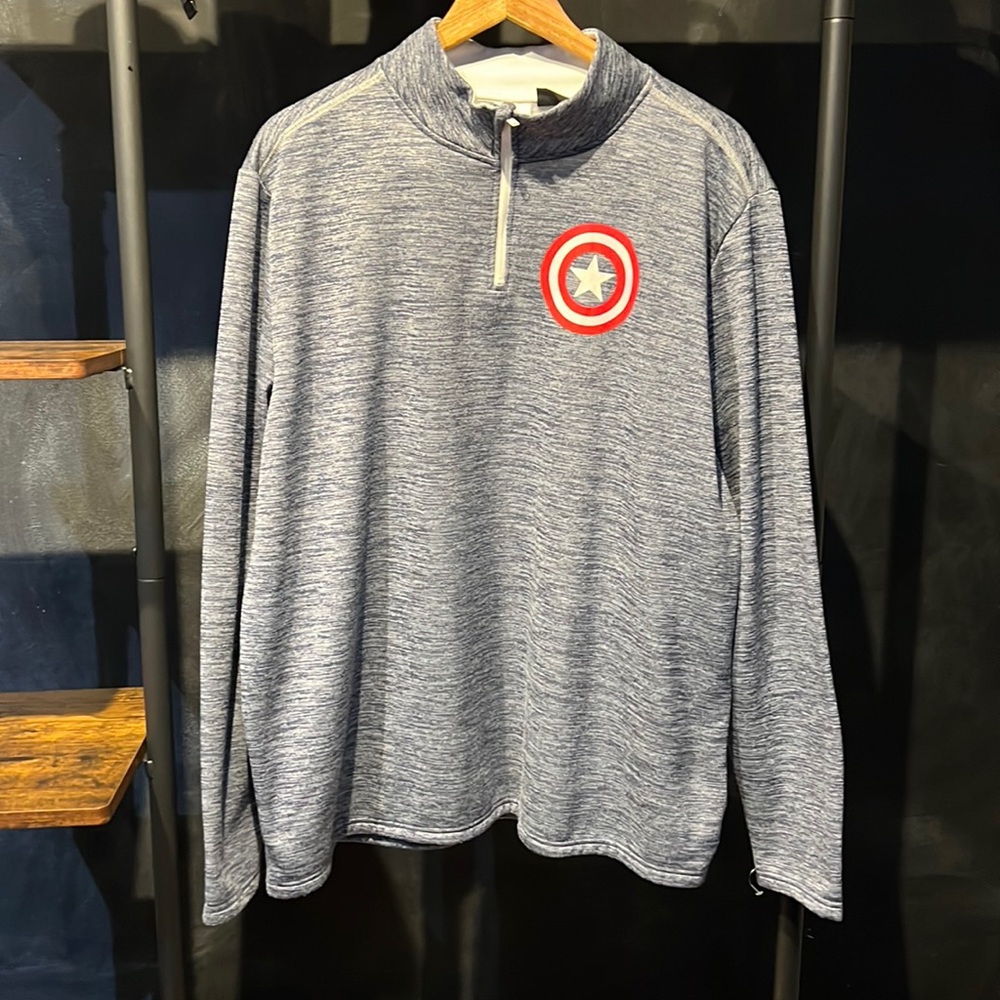 Marvel lightweight half-zip hoodie sweatshirt logo on chest. Perfect condition